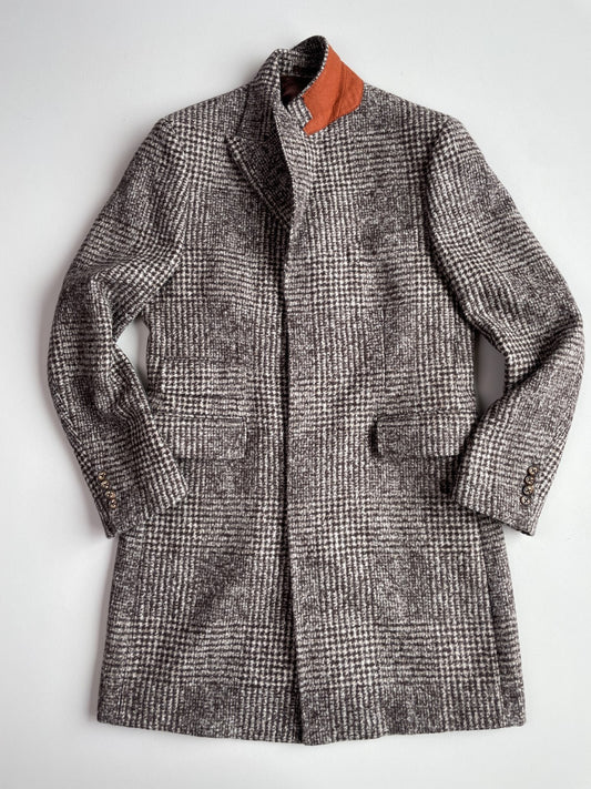 NWOT Paul Stuart (40R) Wool Baby Alpaca Maroon Melange 4 Pocket Topcoat