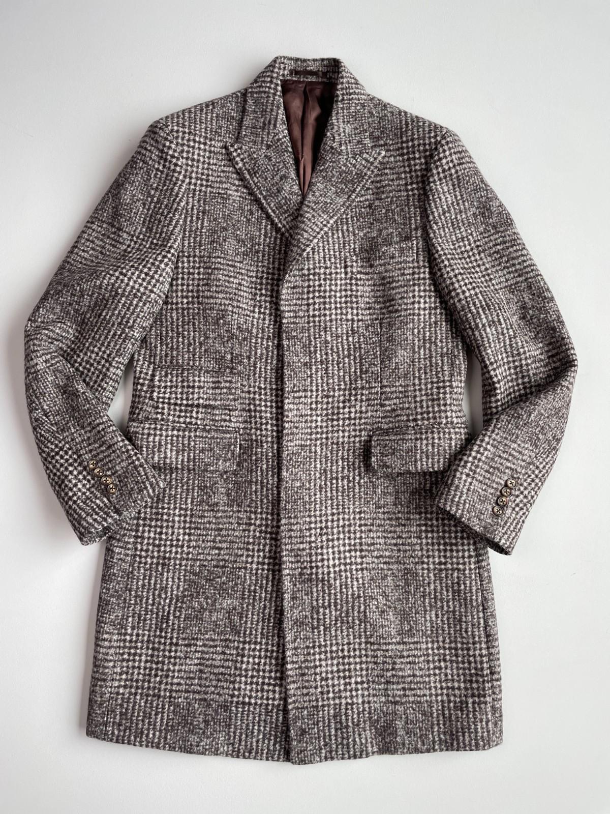 NWOT Paul Stuart (40R) Wool Baby Alpaca Maroon Melange 4 Pocket Topcoat