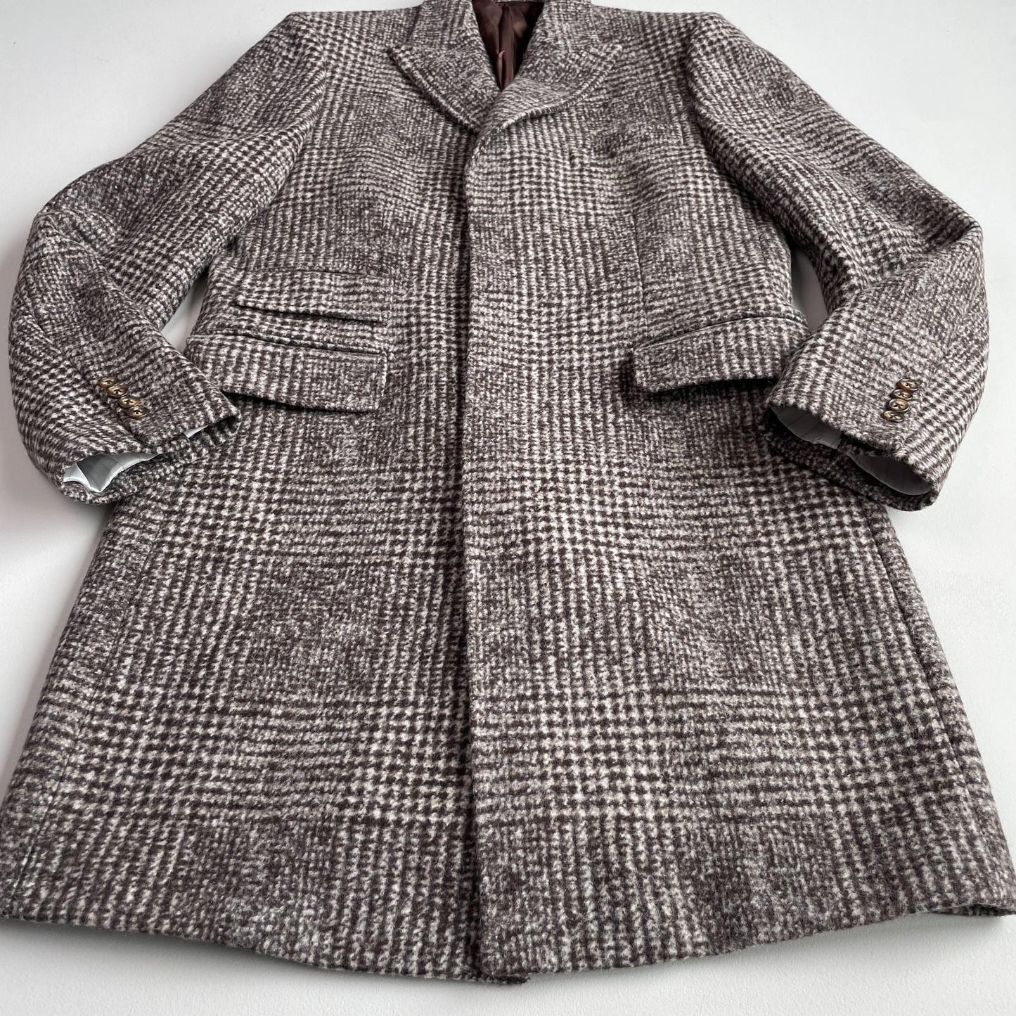 NWOT Paul Stuart (40R) Wool Baby Alpaca Maroon Melange 4 Pocket Topcoat