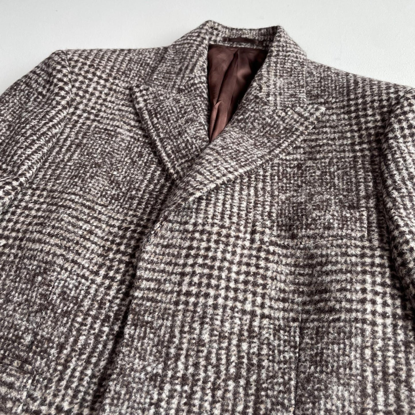 NWOT Paul Stuart (40R) Wool Baby Alpaca Maroon Melange 4 Pocket Topcoat