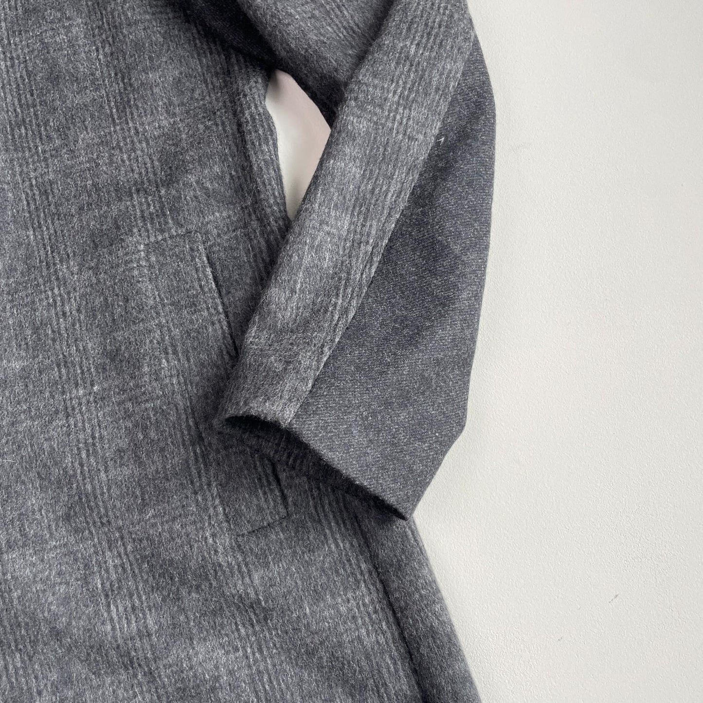 NWOT Billy Reid (XL) Wool/Cashmere Check Brushed Walking Topcoat