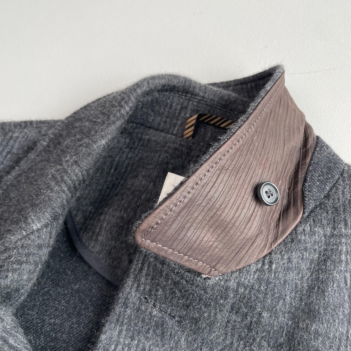 NWOT Billy Reid (XL) Wool/Cashmere Check Brushed Walking Topcoat