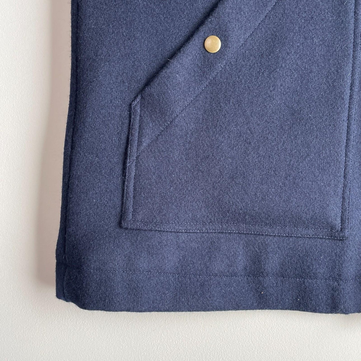 Dehen 1920 (XL) Navy Blue 100% Wool Ribbed Field Jacket Coat