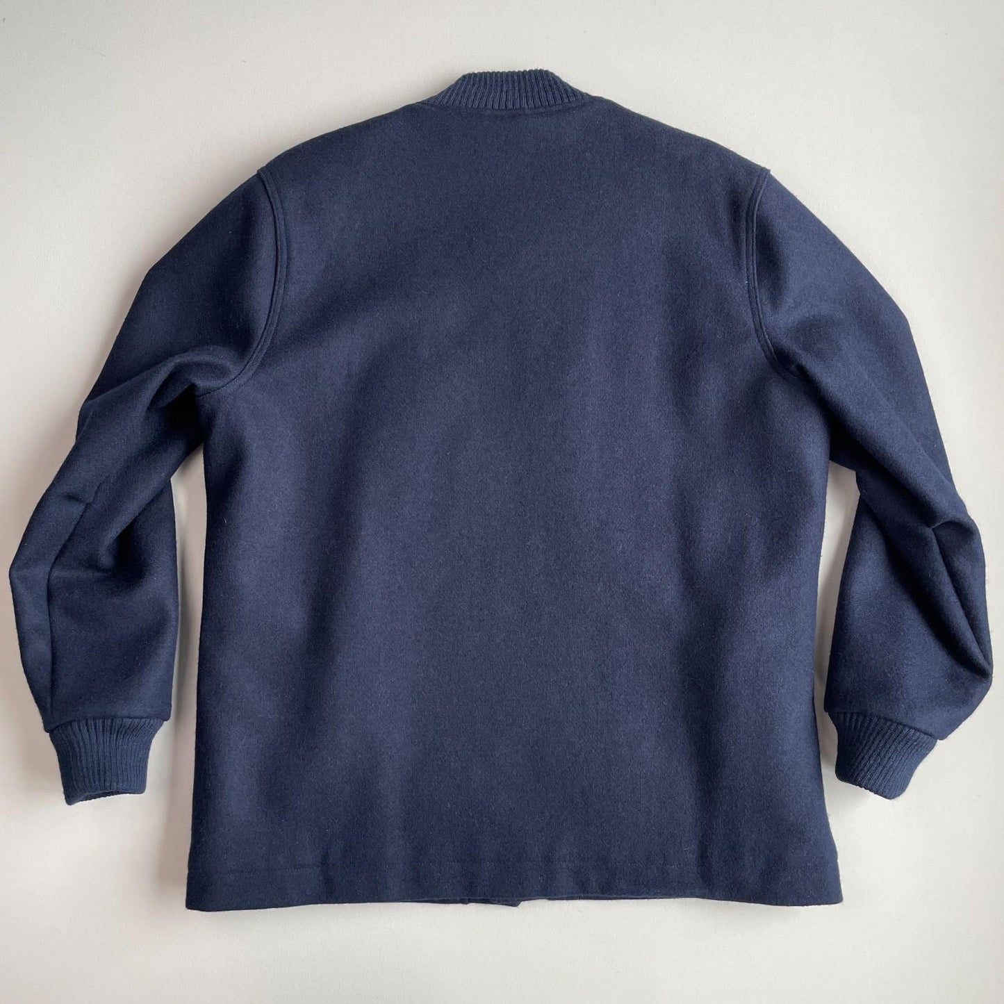 Dehen 1920 (XL) Navy Blue 100% Wool Ribbed Field Jacket Coat