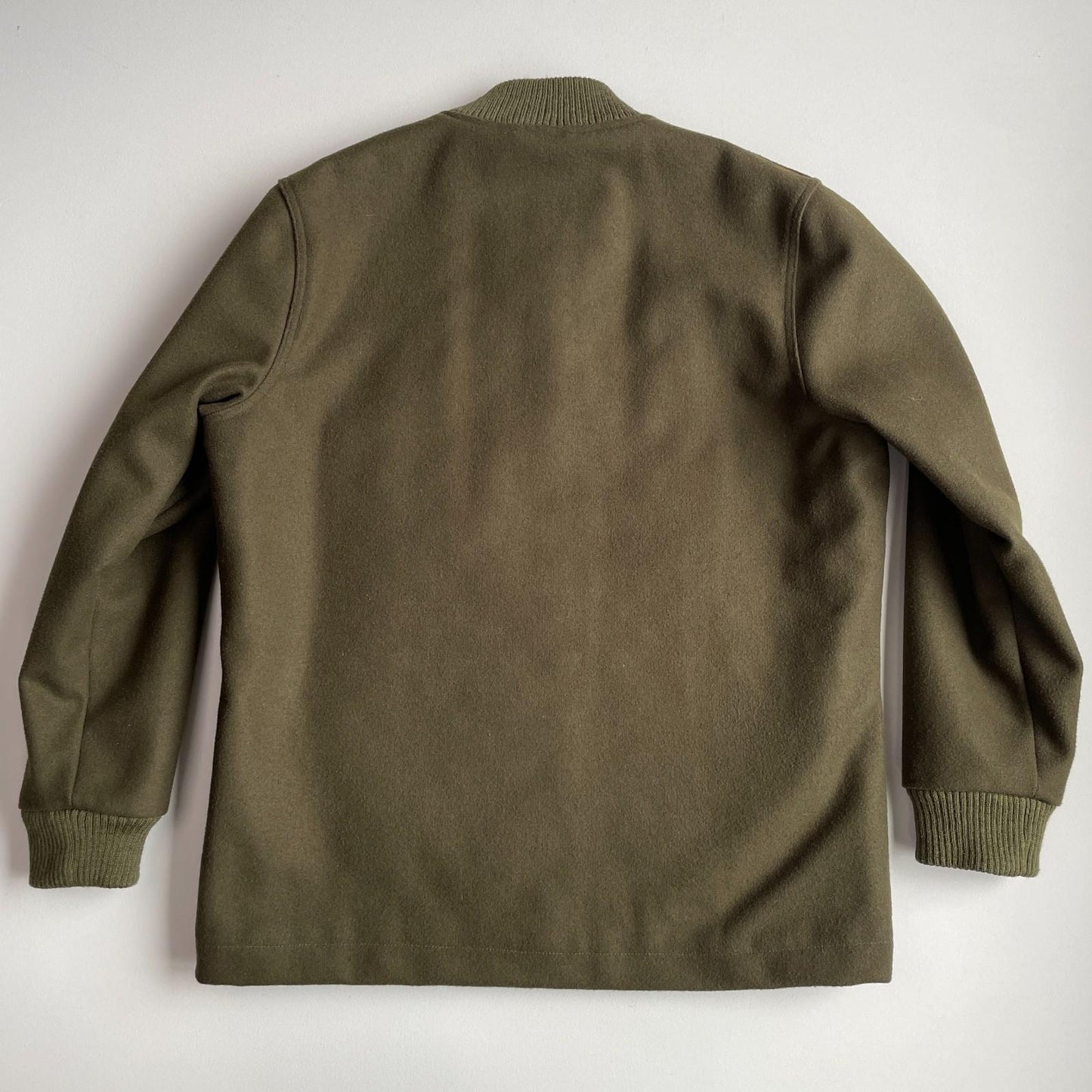 Dehen 1920 (XL) Army Green 100% Wool Ribbed Field Jacket Coat