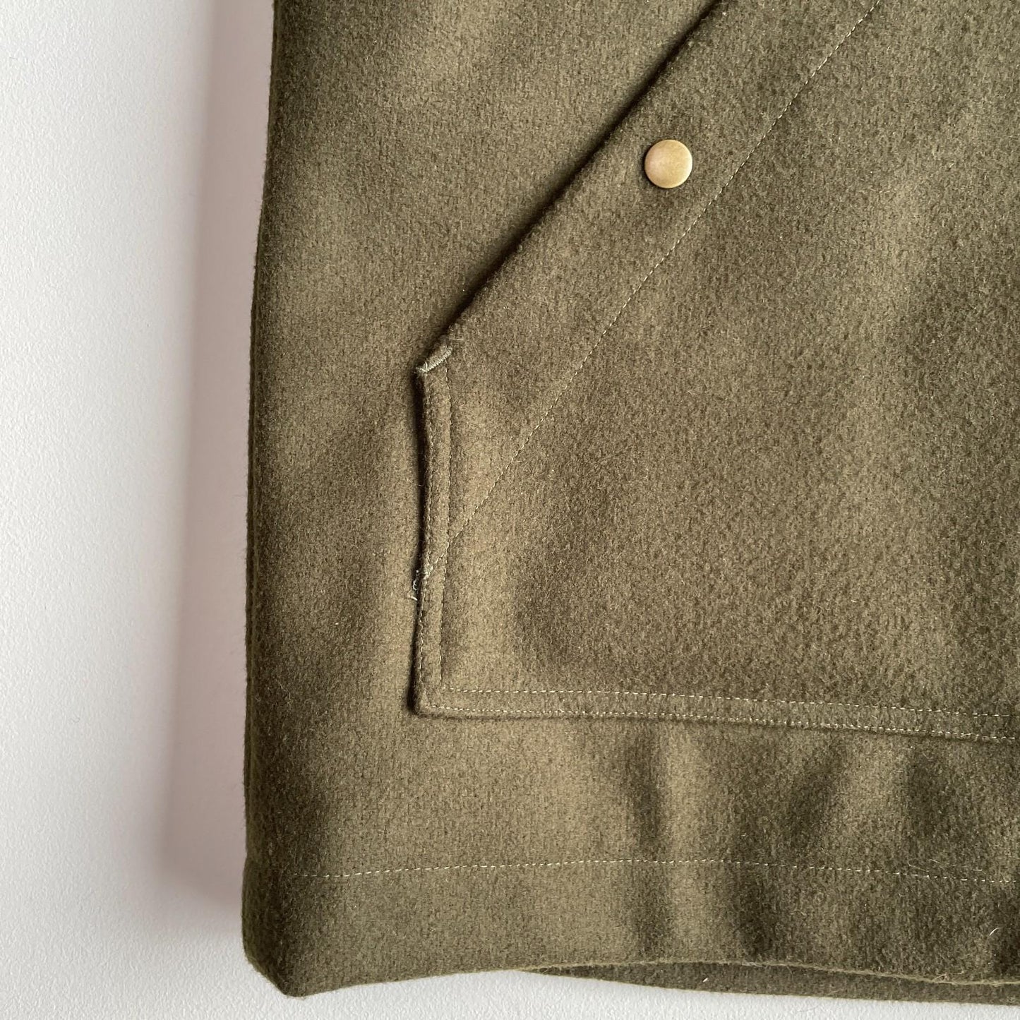 Dehen 1920 (XL) Army Green 100% Wool Ribbed Field Jacket Coat