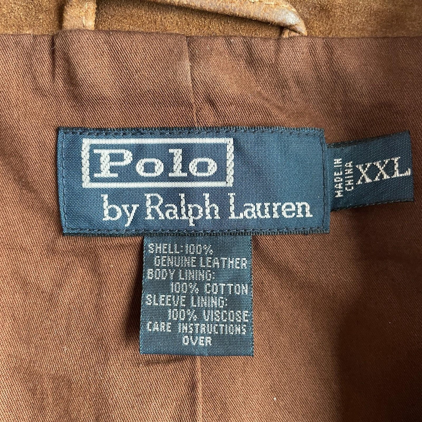 Polo Ralph Lauren (2XL) Leather Roughout Half-Norfolk Tawny Field Jacket Coat