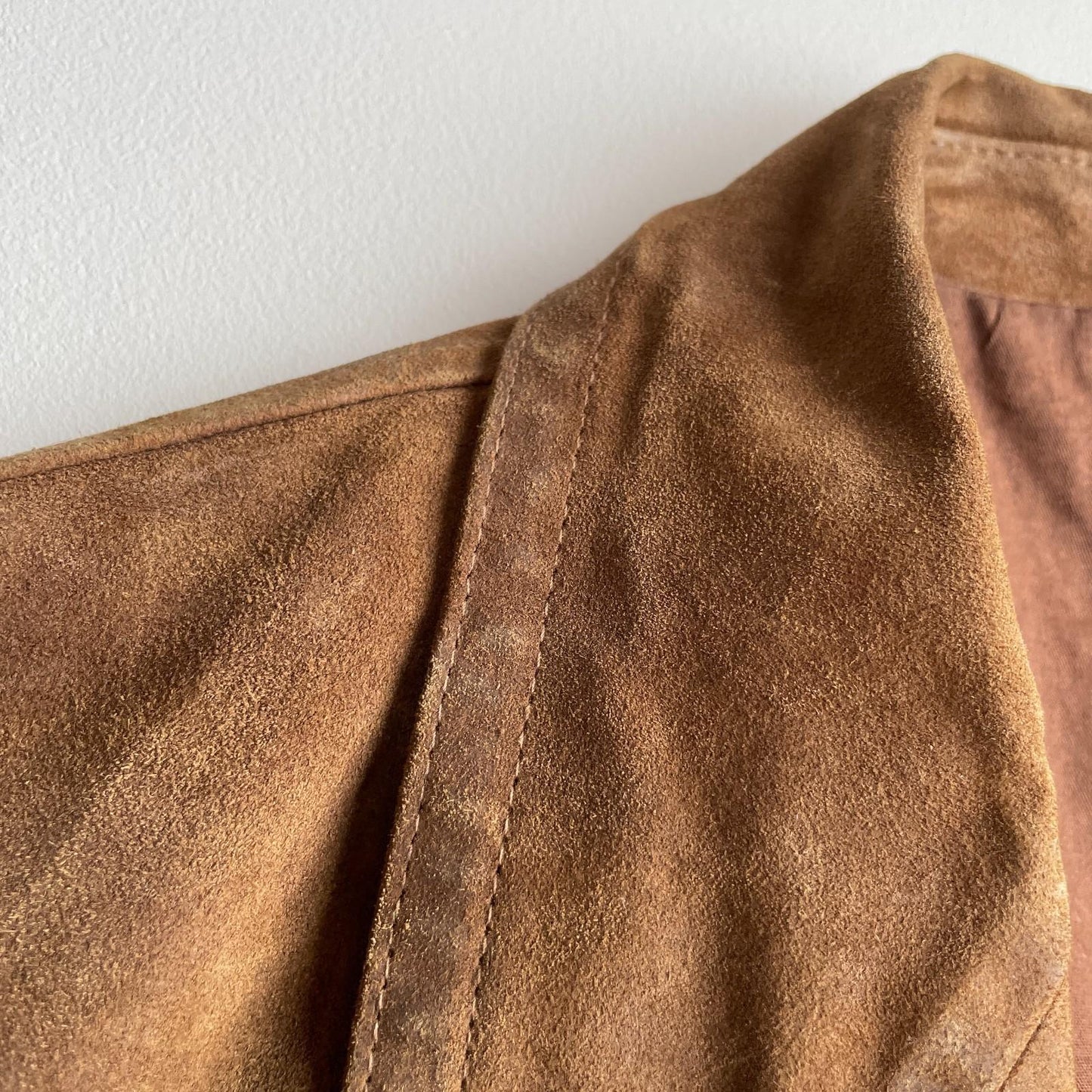 Polo Ralph Lauren (2XL) Leather Roughout Half-Norfolk Tawny Field Jacket Coat