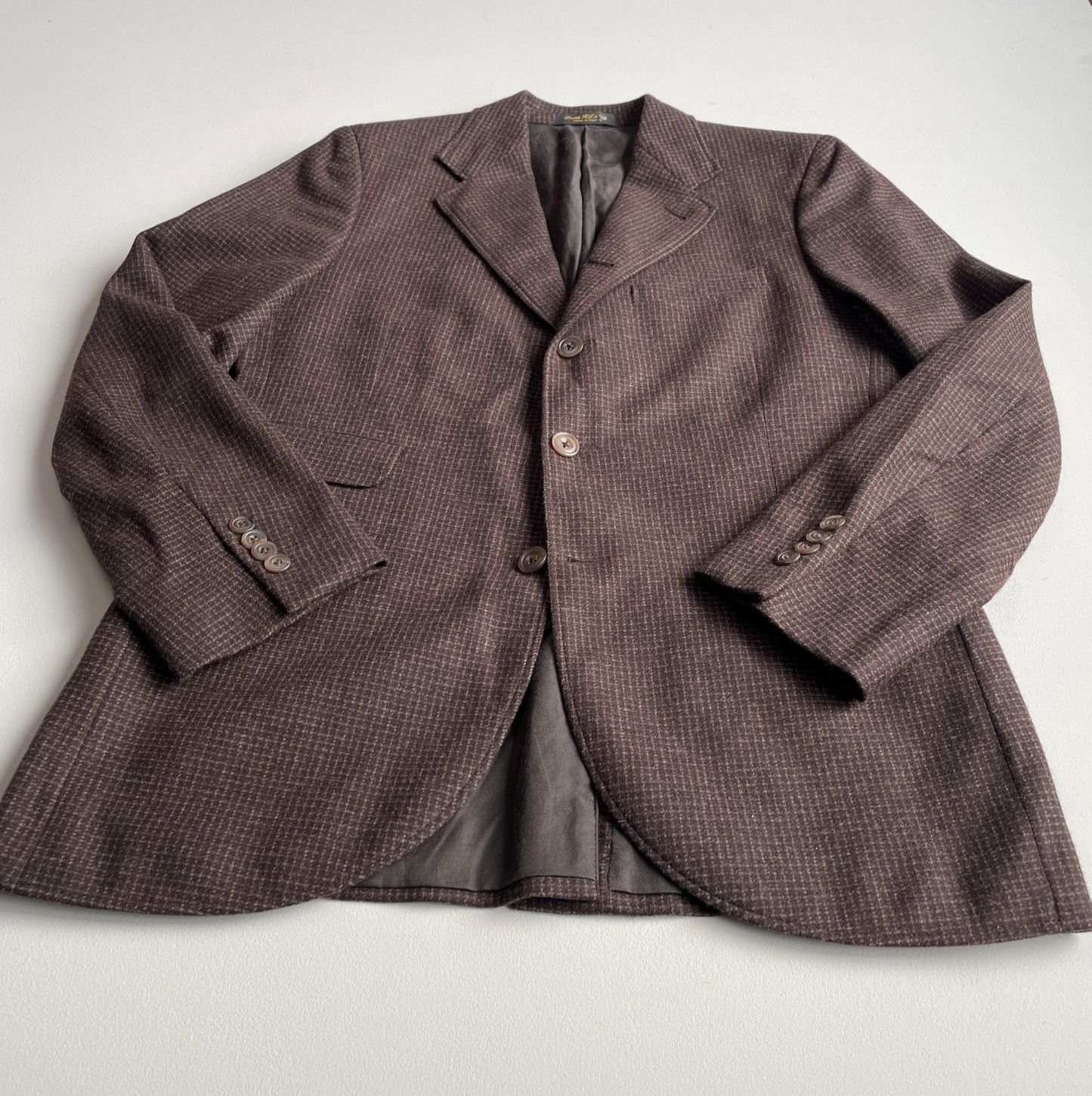 NWOT Ralph Lauren RRL (40R) Wool Tweed Micro-Check Brown/Maroon Sports Jacket