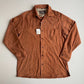 NWT Paul Stuart (M) Tawny Suede Leather Partial Lined Over Shirt