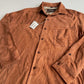 NWT Paul Stuart (M) Tawny Suede Leather Partial Lined Over Shirt
