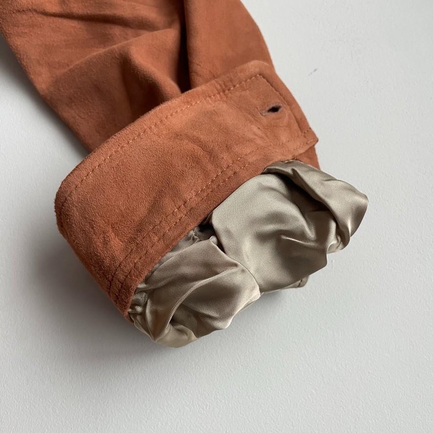 NWT Paul Stuart (M) Tawny Suede Leather Partial Lined Over Shirt