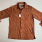 NWT Paul Stuart (M) Tawny Suede Leather Partial Lined Over Shirt