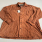 NWT Paul Stuart (M) Tawny Suede Leather Partial Lined Over Shirt