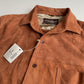 NWT Paul Stuart (M) Tawny Suede Leather Partial Lined Over Shirt