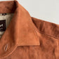 NWT Paul Stuart (M) Tawny Suede Leather Partial Lined Over Shirt