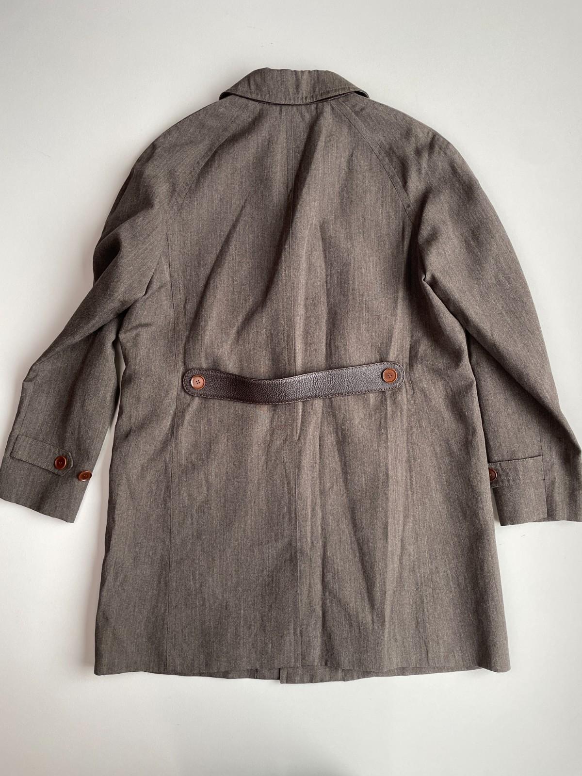 Burberry (54 / XL) Wool Linen Raglan Sleeve Back Belt Car Over Coat