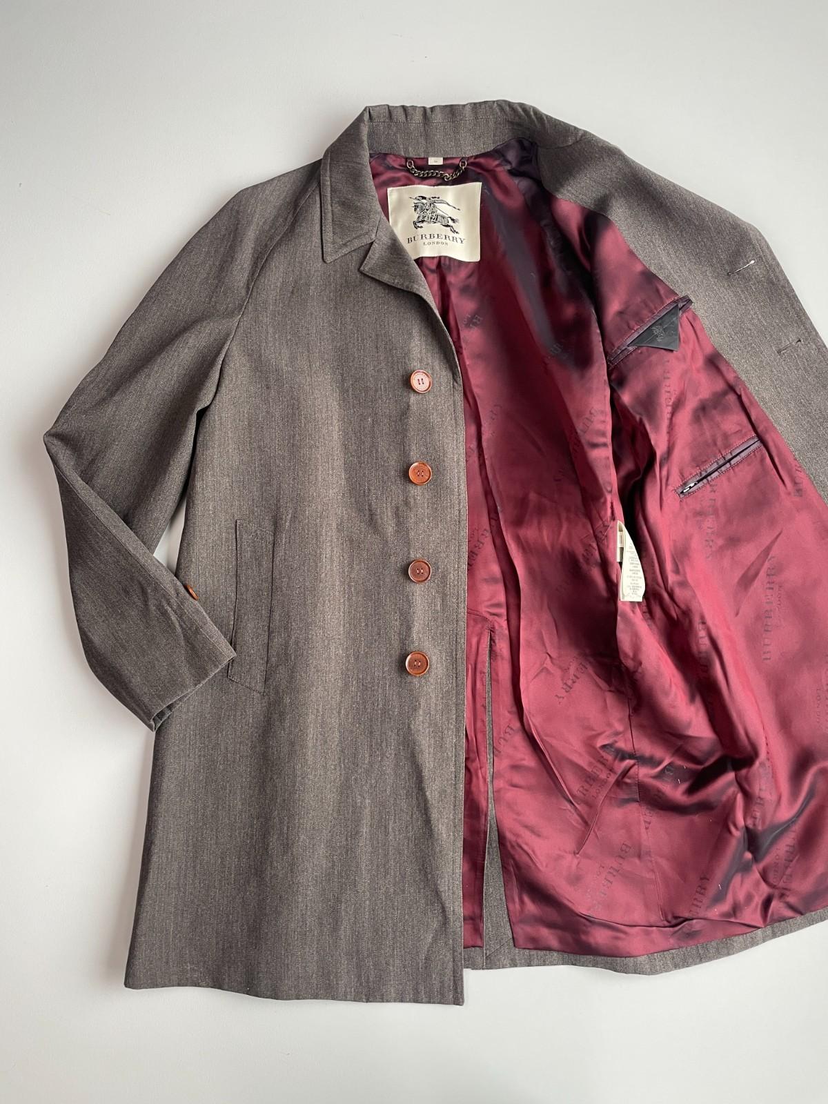 Burberry (54 / XL) Wool Linen Raglan Sleeve Back Belt Car Over Coat