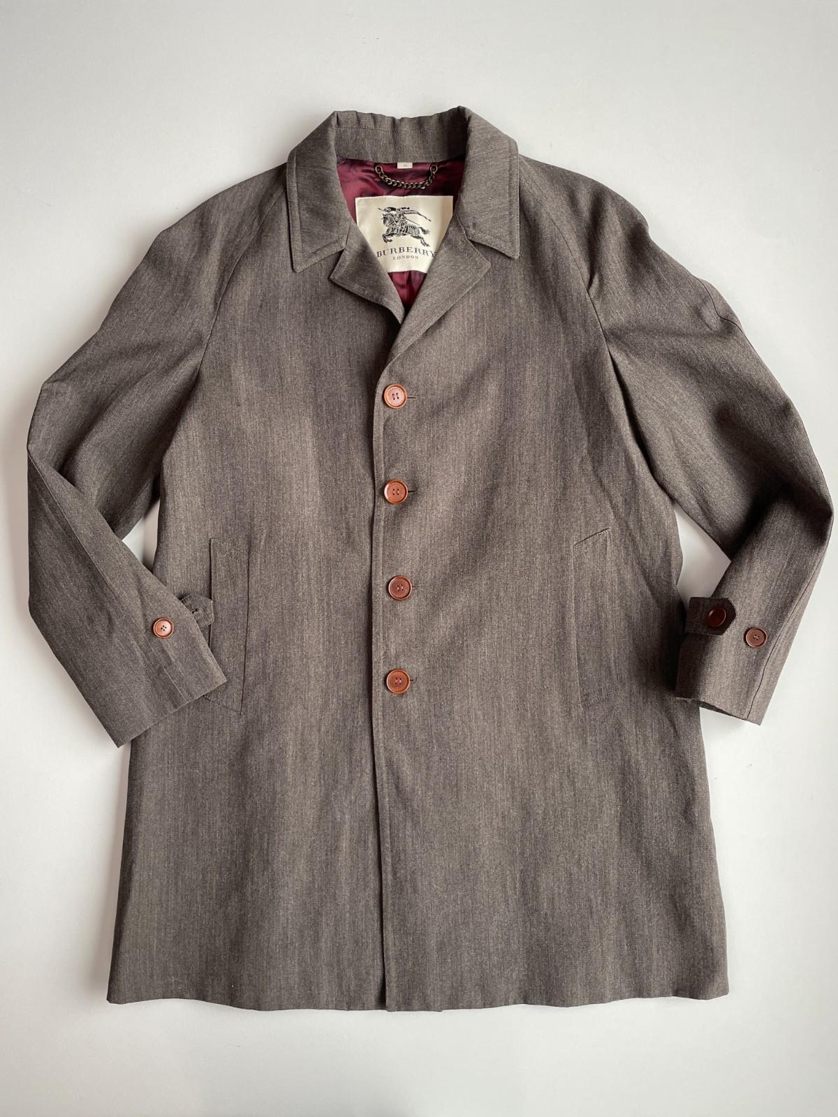 Burberry (54 / XL) Wool Linen Raglan Sleeve Back Belt Car Over Coat
