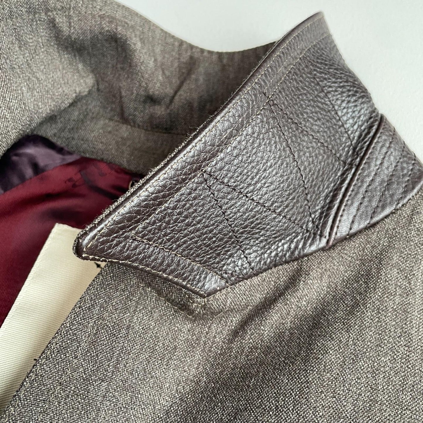 Burberry (54 / XL) Wool Linen Raglan Sleeve Back Belt Car Over Coat