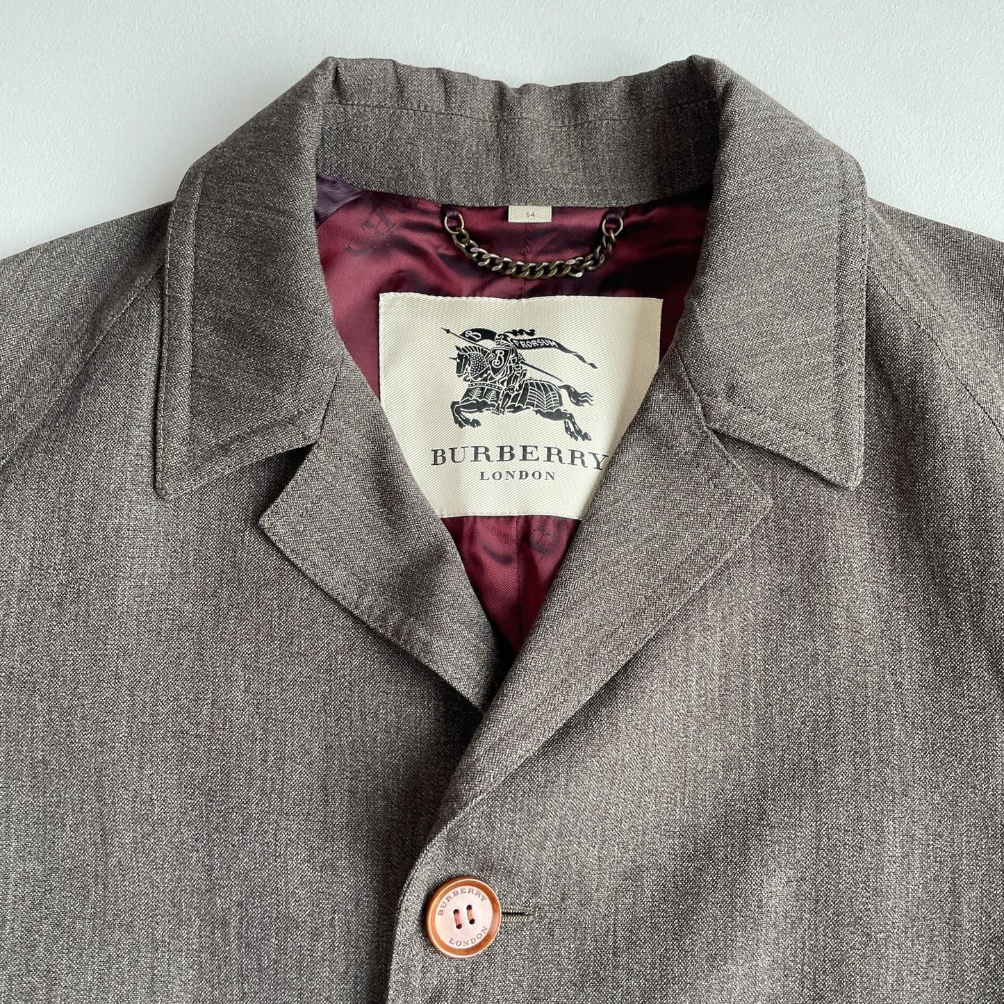 Burberry (54 / XL) Wool Linen Raglan Sleeve Back Belt Car Over Coat