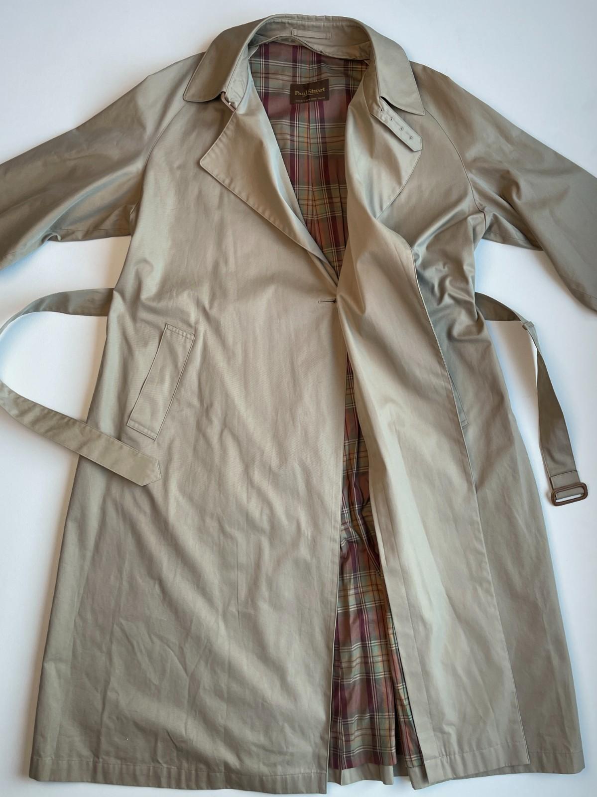Paul Stuart (44L) 100% Cotton Gabardine Iridescent Raglan Balmacaan Coat