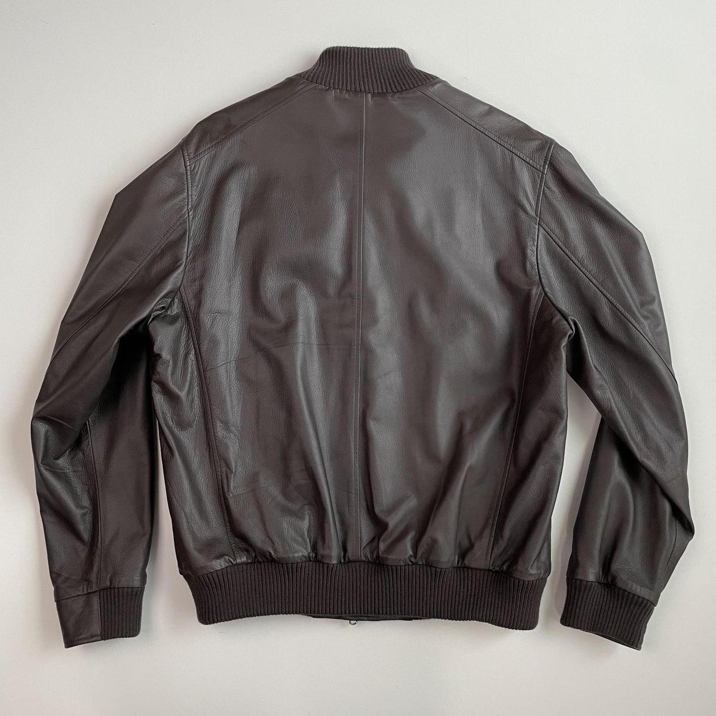 NWT Paul Stuart (XL) Deerskin Leather Chocolate Brown Bomber Jacket