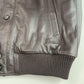 NWT Paul Stuart (XL) Deerskin Leather Chocolate Brown Bomber Jacket