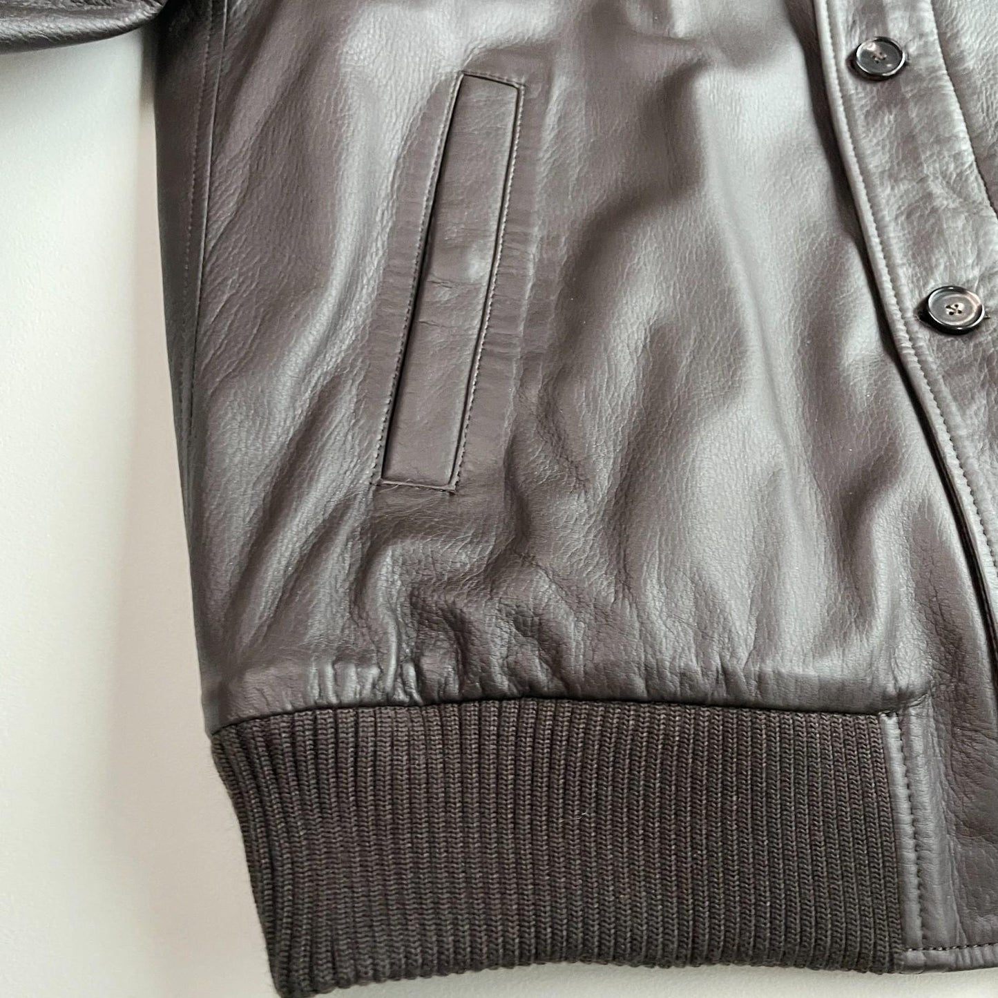 NWT Paul Stuart (XL) Deerskin Leather Chocolate Brown Bomber Jacket