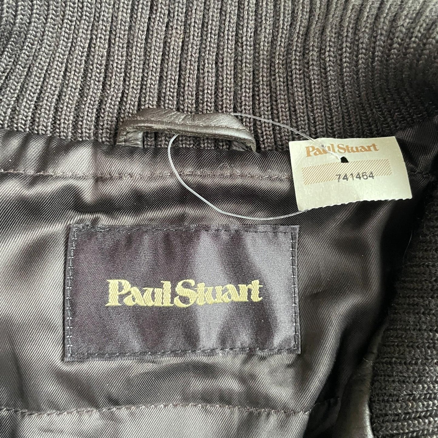 NWT Paul Stuart (XL) Deerskin Leather Chocolate Brown Bomber Jacket