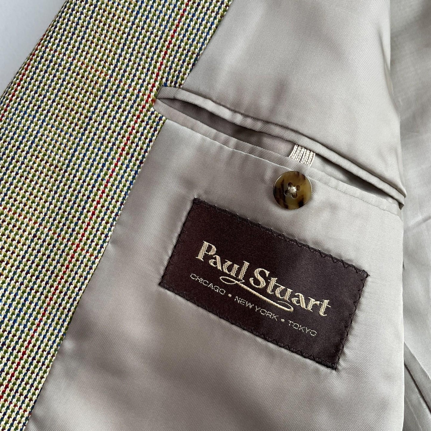 Paul Stuart (40R) Wool Silk Multicolor Sharkskin Two Button Sports Coat