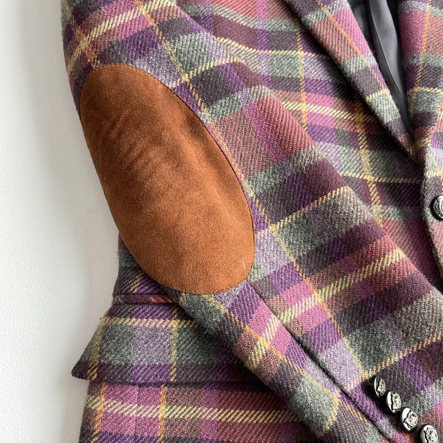 Polo Ralph Lauren (40R) Plum Wool Angora Plaid Tartan Bradford Sports Coat