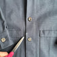 Drake's of London (L) Slate Blue Cotton Canvas Chore Coat Jacket