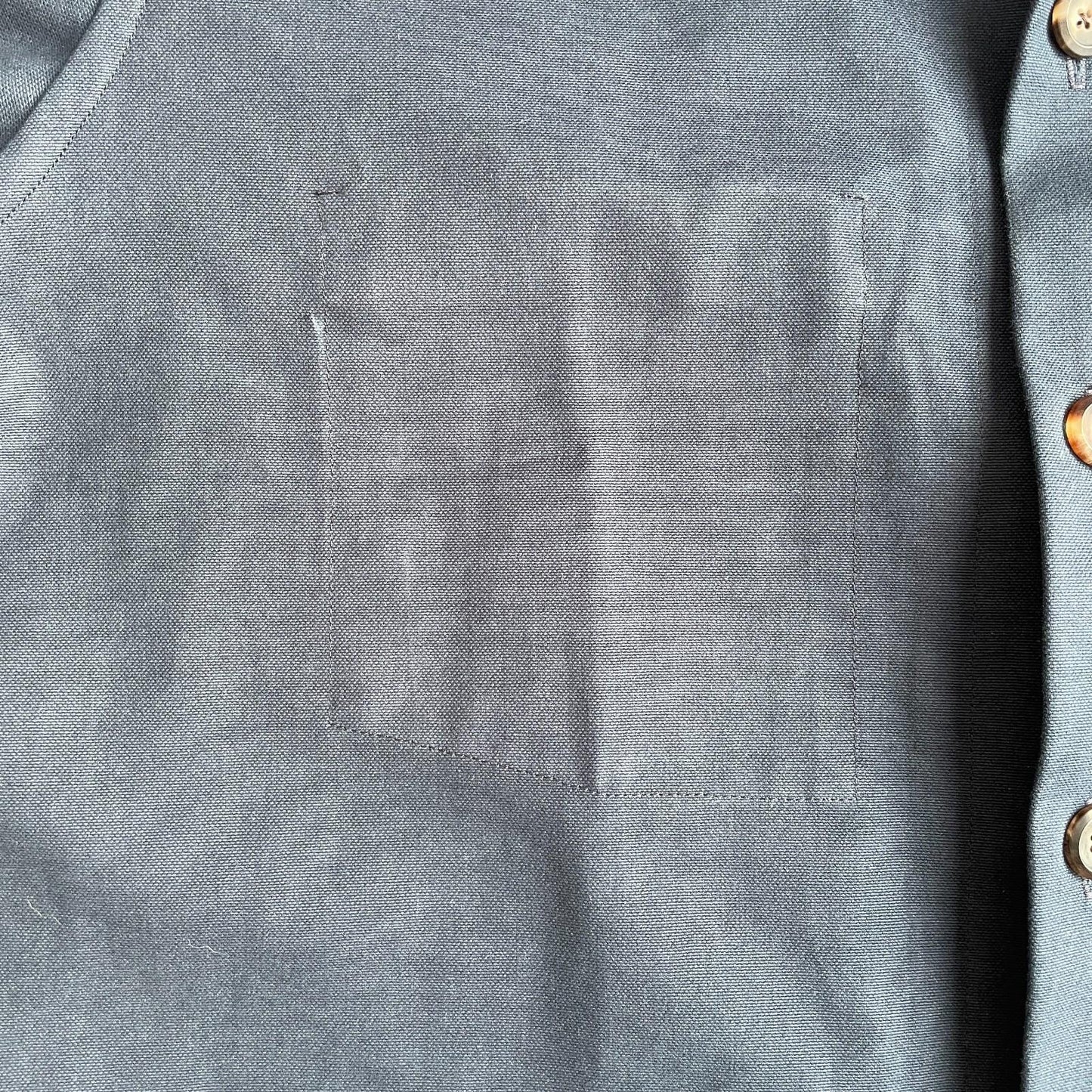 Drake's of London (L) Slate Blue Cotton Canvas Chore Coat Jacket