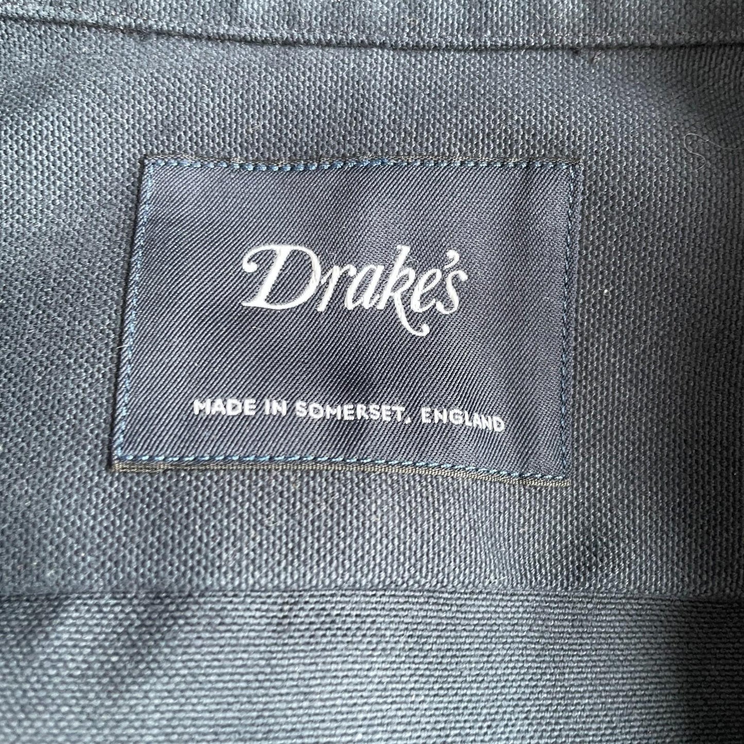 Drake's of London (L) Slate Blue Cotton Canvas Chore Coat Jacket