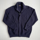 Paul Stuart (M) Navy Blue Wool Heavy Rib-Knit Zip Front Sweater Cardigan