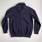 Paul Stuart (M) Navy Blue Wool Heavy Rib-Knit Zip Front Sweater Cardigan
