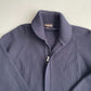 Paul Stuart (M) Navy Blue Wool Heavy Rib-Knit Zip Front Sweater Cardigan