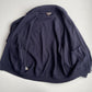 Paul Stuart (M) Navy Blue Wool Heavy Rib-Knit Zip Front Sweater Cardigan