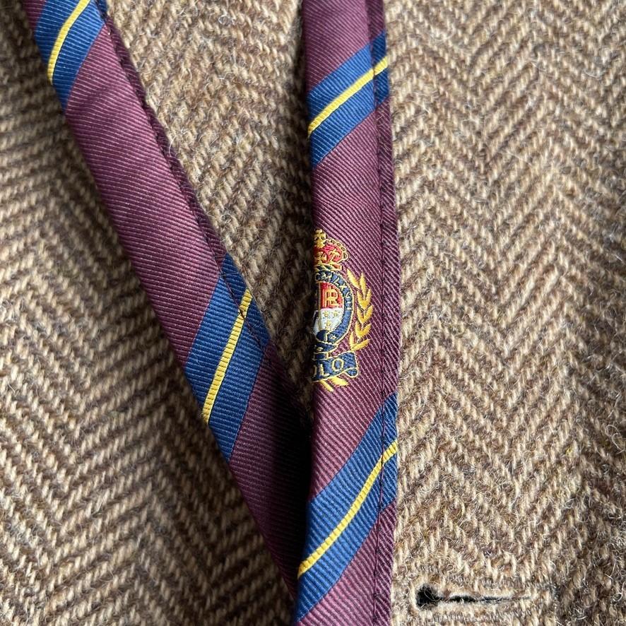 NWOT Polo Ralph Lauren (44R) Wool Tweed Rep Crest Trim Brown Sport Coat Jacket
