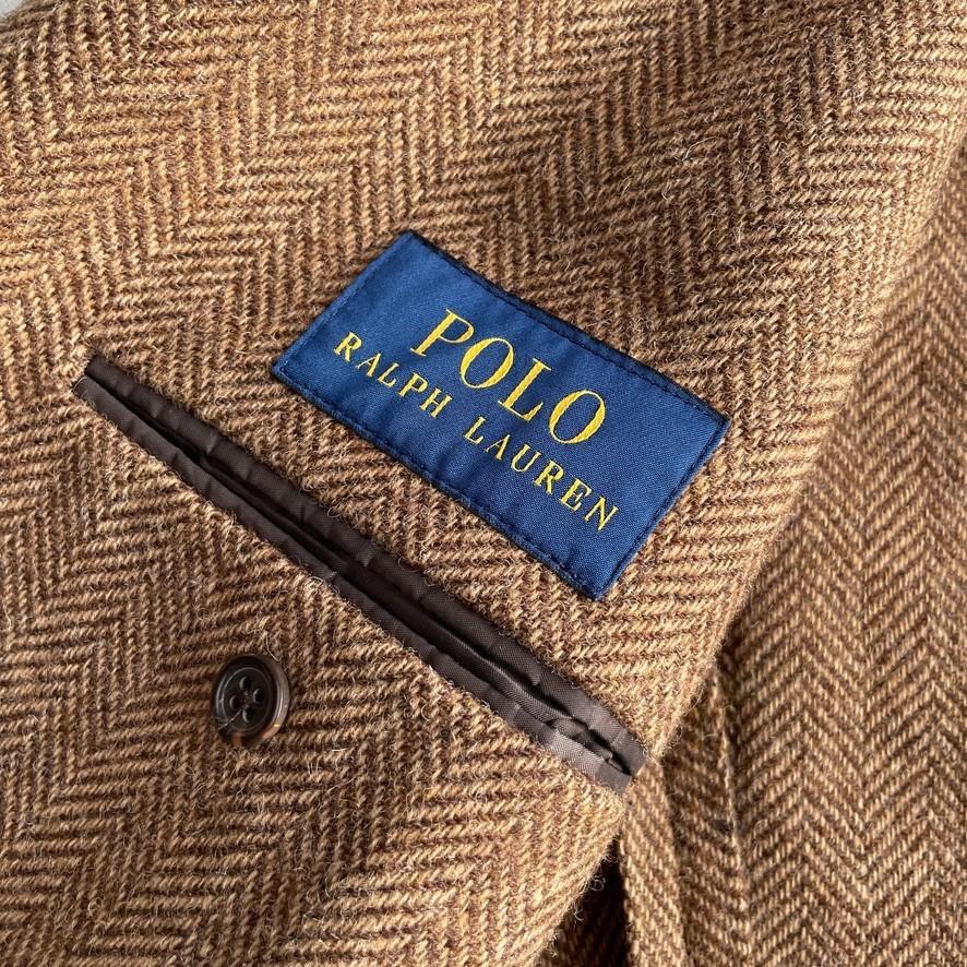 NWOT Polo Ralph Lauren (44R) Wool Tweed Rep Crest Trim Brown Sport Coat Jacket