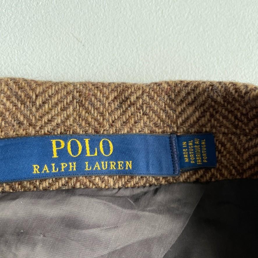 NWOT Polo Ralph Lauren (44R) Wool Tweed Rep Crest Trim Brown Sport Coat Jacket