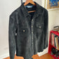 Polo Ralph Lauren (XL) Black Western Suede Roughout Leather Snap Over Shirt
