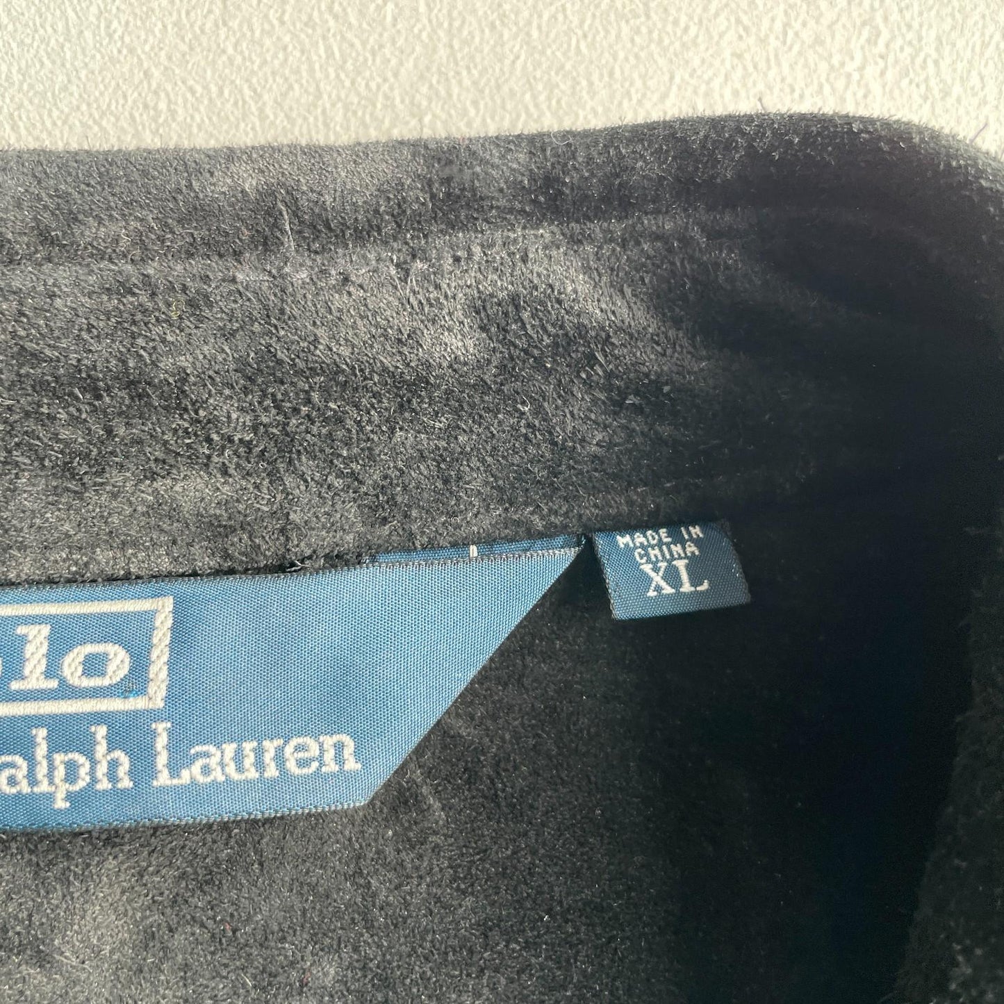 Polo Ralph Lauren (XL) Black Western Suede Roughout Leather Snap Over Shirt