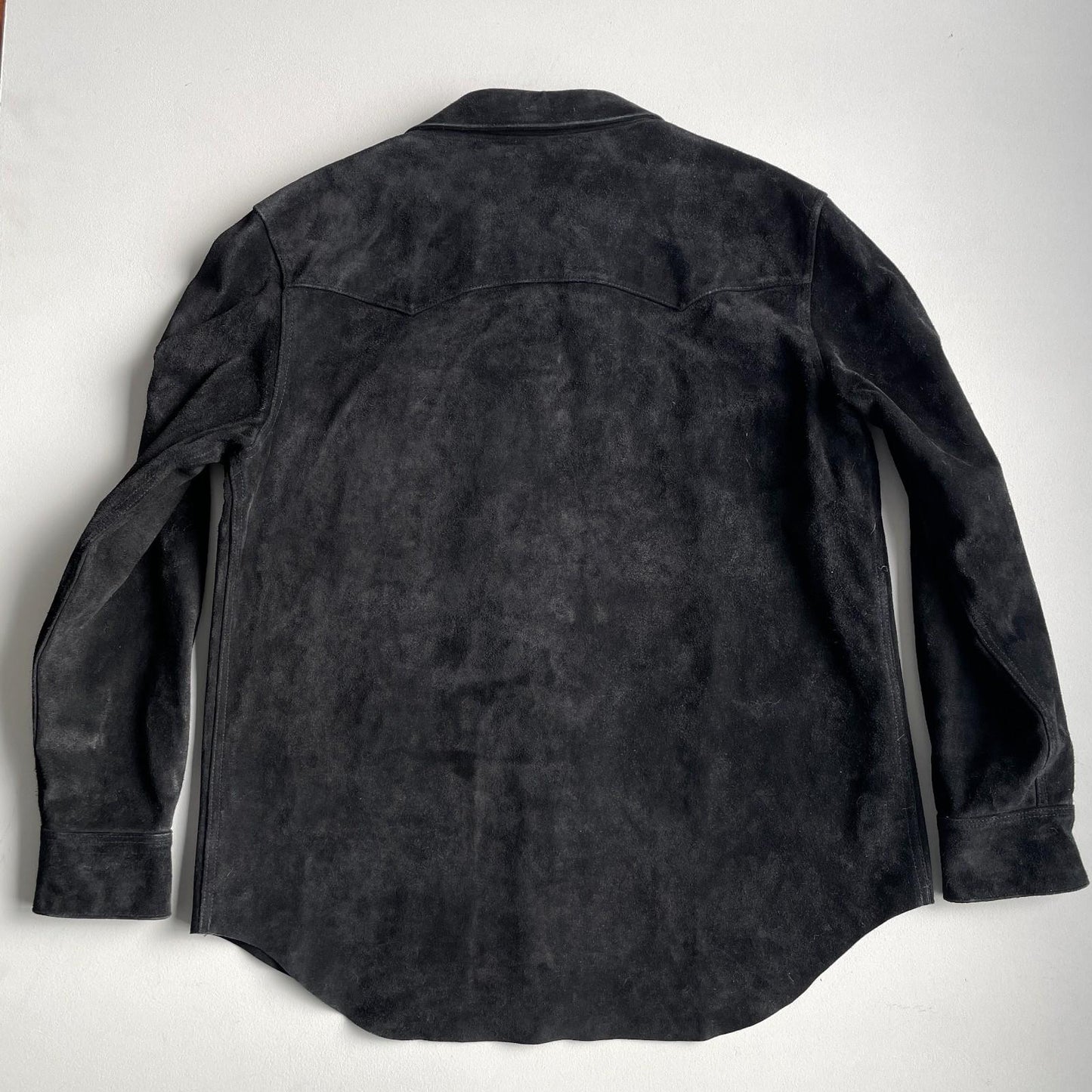 Polo Ralph Lauren (XL) Black Western Suede Roughout Leather Snap Over Shirt