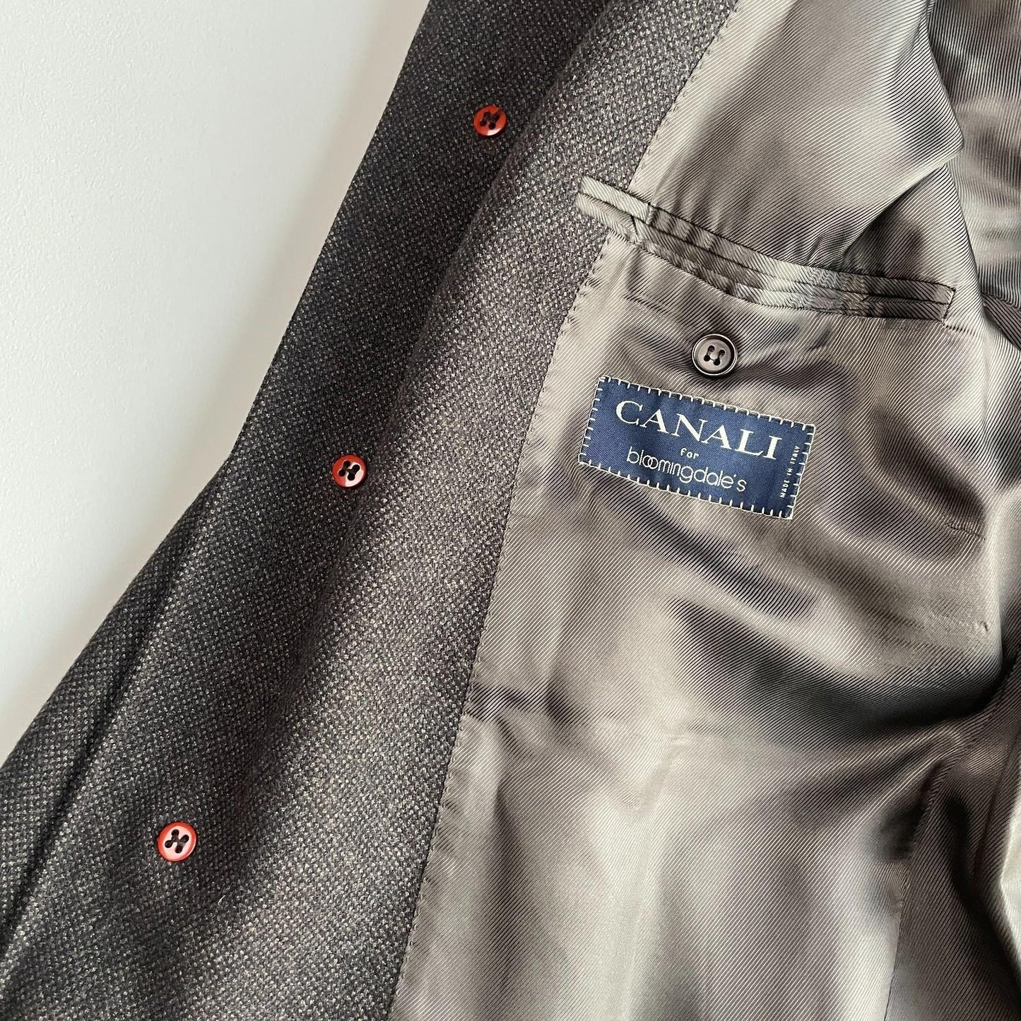 Canali (52 EUR / 42US) 100% Wool Birdseye Brown Car Top Coat