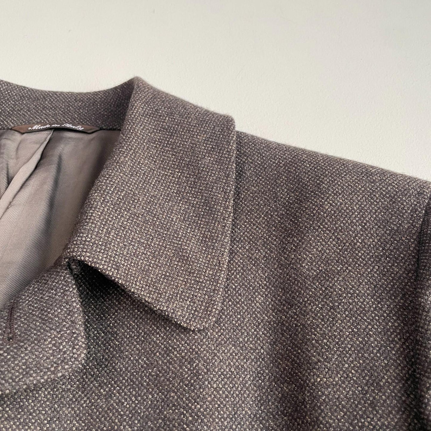 Canali (52 EUR / 42US) 100% Wool Birdseye Brown Car Top Coat