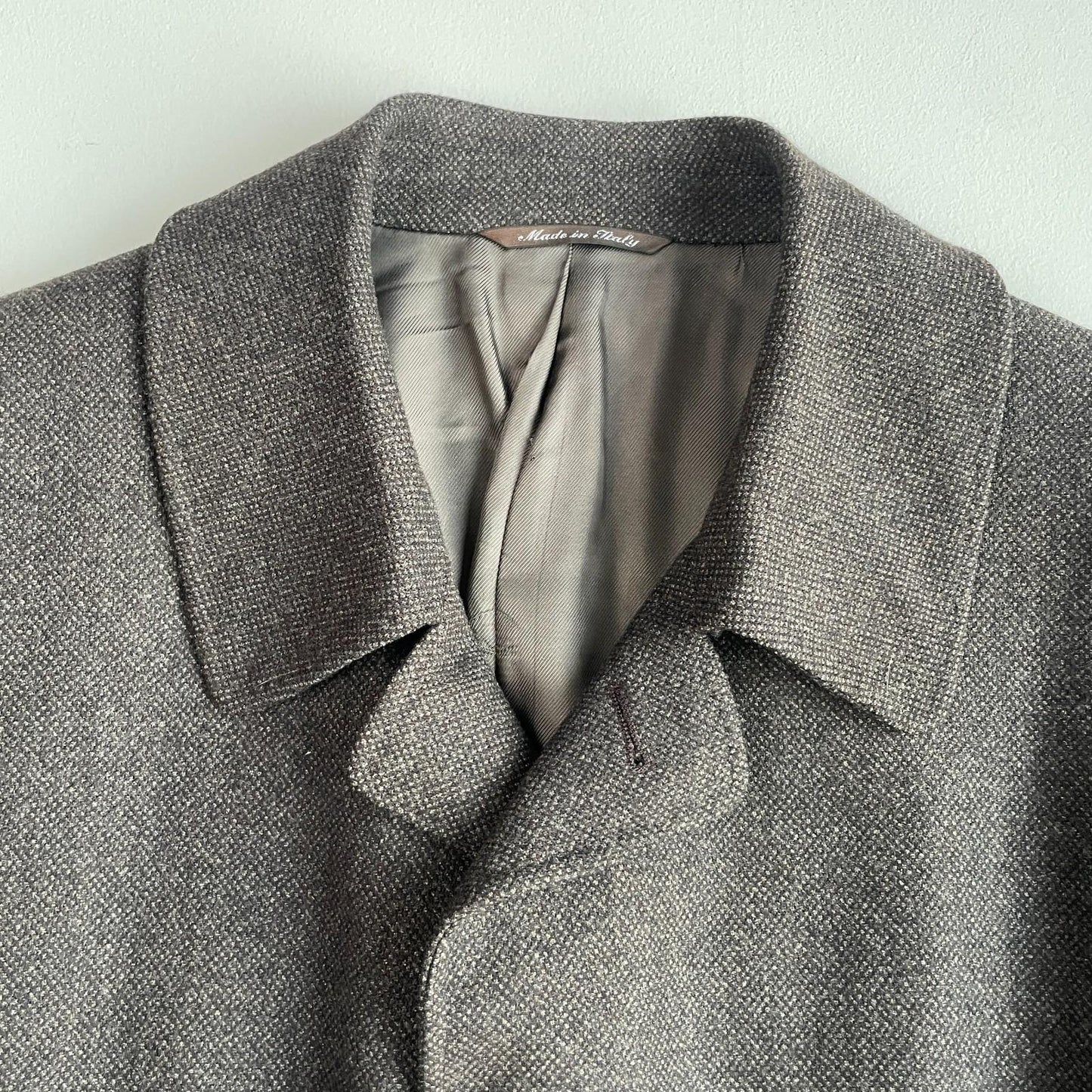 Canali (52 EUR / 42US) 100% Wool Birdseye Brown Car Top Coat