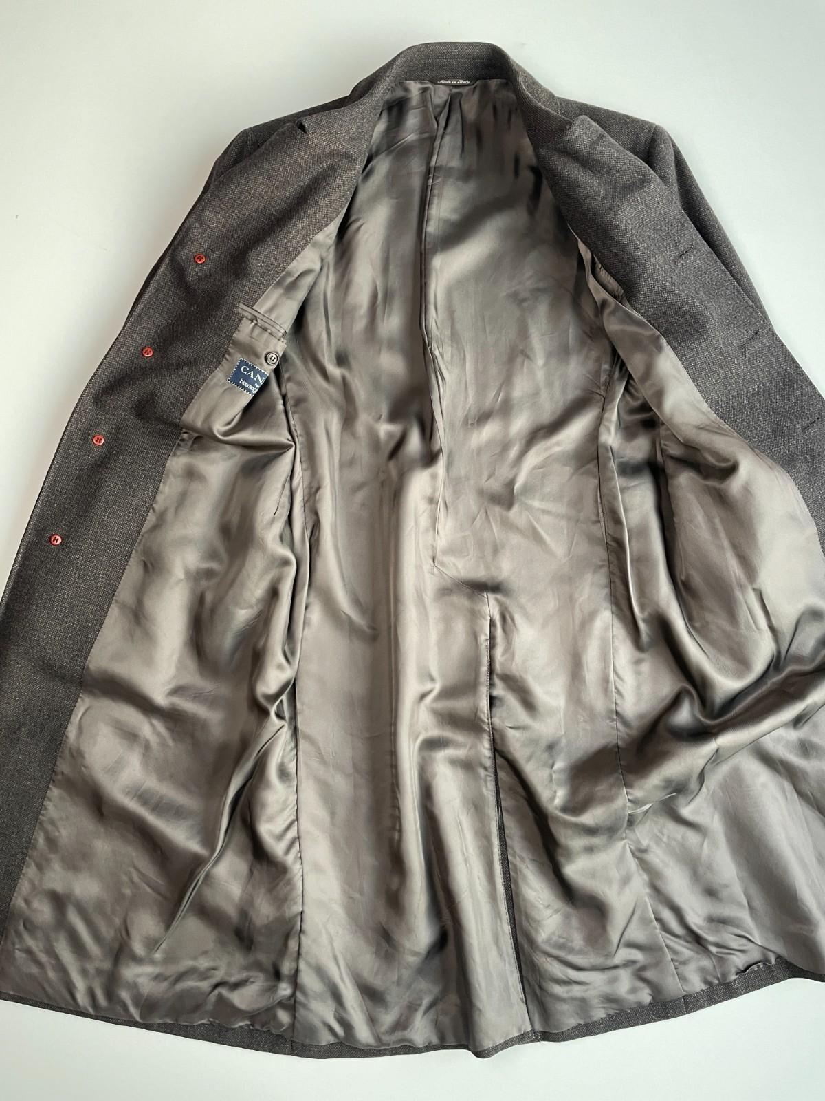 Canali (52 EUR / 42US) 100% Wool Birdseye Brown Car Top Coat