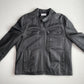 Barneys New York (XL) Black Leather Cafe Racer Motorcycle Jacket